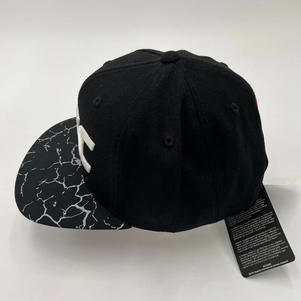 Reebok UFC Fight For Peace Snapback Hat Black Crackle Brim Adjustable OSFA NEW - Picture 3 of 8